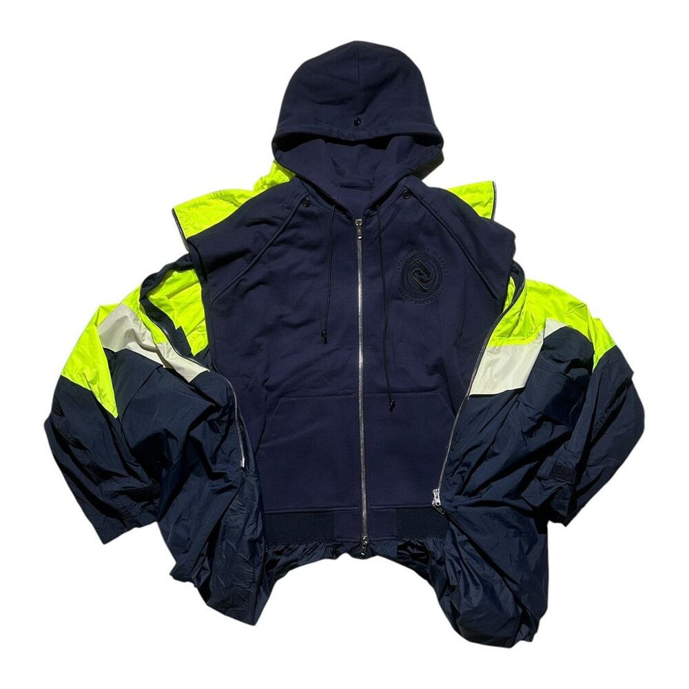 $1,935 Oversized layered 2in1 windbreaker hoodie